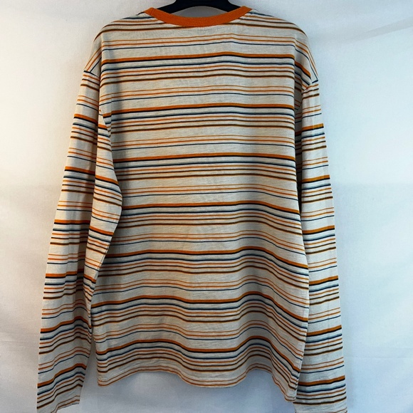 GUESS Jeans x A$AP Rocky - Striped Long Sleeve T-Shirt - Orange/White/Blue - Med - Picture 4 of 8